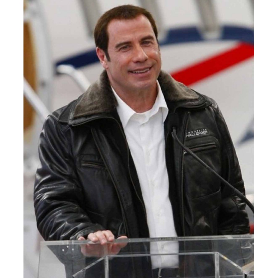 Burbank Airport John Travolta Leather Jacket