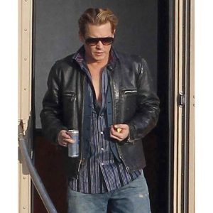 Charles Mortdecai Johnny Depp Movie Black Leather Jacket