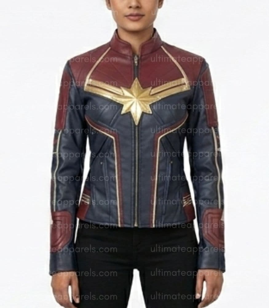 Captain Marvel Brie Larson Carol Danvers Leather Costume Jacket