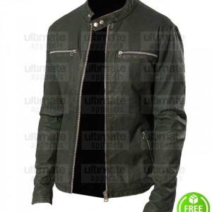 MEN'S DARK GREEN LEATHER JACKET