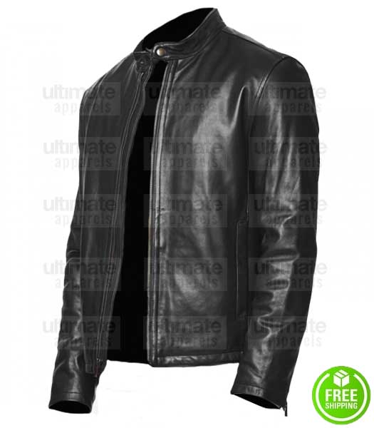 MEN'S LAMBSKIN LEATHER MOTO JACKET