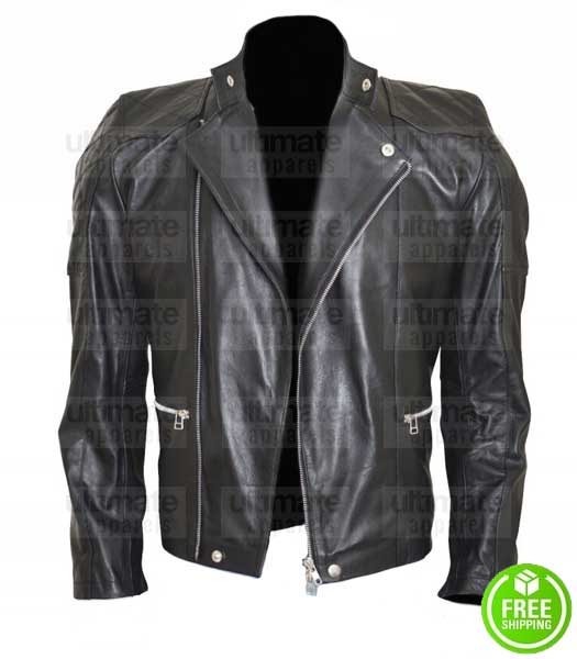 BILLIONS DAMIAN LEWIS BLACK LEATHER JACKET