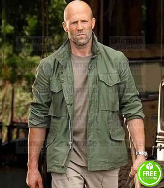 HOBBS AND SHAW JASON STATHAM (DECKARD SHAW) GREEN COTTON JACKET