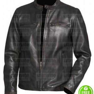 MEN'S VINTAGE BLACK LEATHER JACKET