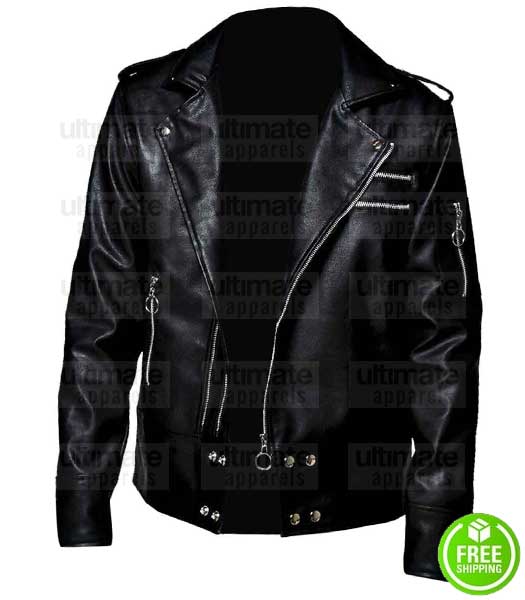 MEN'S VEGAN BLACK LEATHER BIKER JACKET