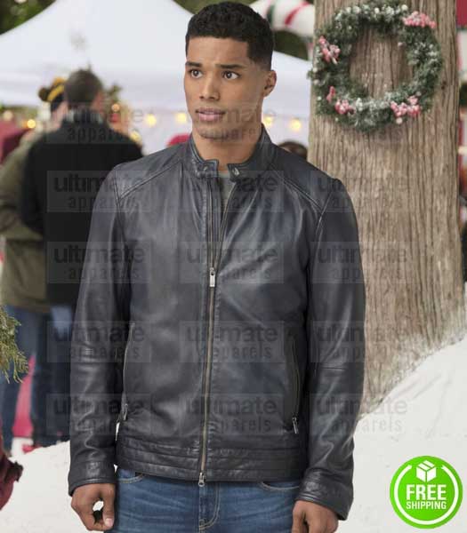 A CHRISTMAS DUET ROME FLYNN (JESSE COLLINS) LEATHER JACKET