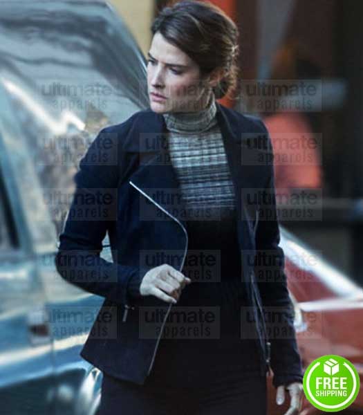 AVENGERS INFINITY WAR COBIE SMULDERS (MARIA HILL) BLACK SUEDE LEATHER JACKET