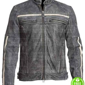 CAFE RACER DISTRESSED LEATHER JACKET