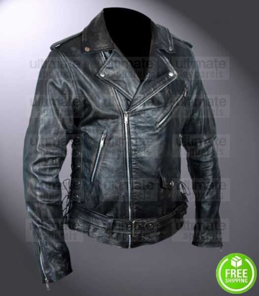 FALLOUT 4 ATOM CATS BLACK DISTRESSED LEATHER JACKET