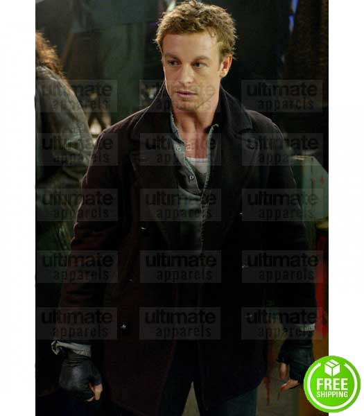 LAND OF THE DEAD SIMON BAKER (RILEY DENBO) BLACK WOOL JACKET