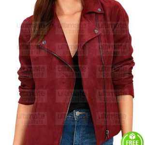 ARROW WILLA HOLLAND (THEA QUEEN) RED SUEDE JACKET
