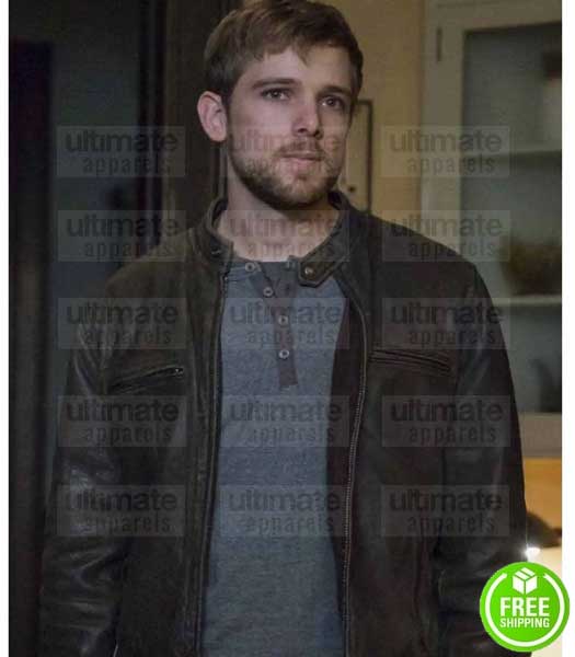 BATES MOTEL MAX THIERIOT (DYLAN MASSETT) BROWN LEATHER JACKET