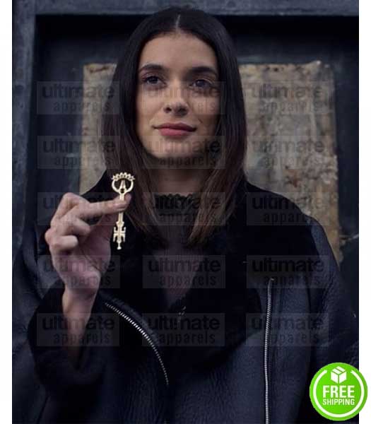 LOCKE AND KEY LAYSLA DE OLIVERIA (DODGE) BLACK FUR LEATHER JACKET