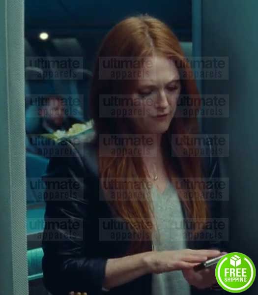 NON-STOP JULIANNE MOORE (JEN SUMMERS) BLACK LEATHER JACKET