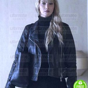 RED SPARROW JENNIFER LAWRENCE (DOMINIKA EGOROVA) BLACK LEATHER JACKET