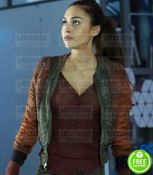 THE 100 LINDSEY MORGAN (RAVEN REYES) RED COTTON JACKET