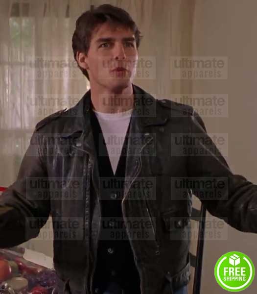 THE FIRM TOM CRUISE (MITCH MCDEERE) BLACK LEATHER JACKET