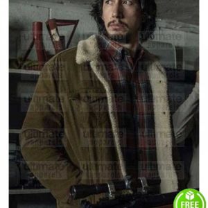 BLACKKKLANSMAN ADAM DRIVER (FLIP ZIMMERMAN) SHEARLING SUEDE LEATHER JACKET