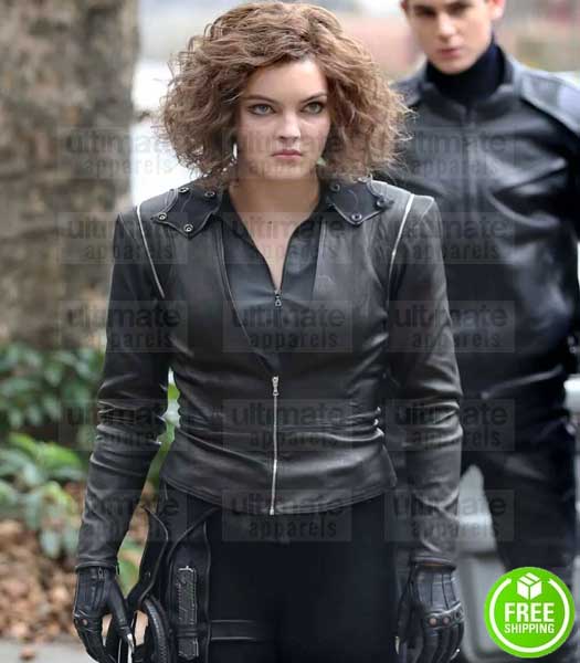 GOTHAM CAMREN BICONDOVA (SELINA KYLE) BLACK LEATHER JACKET