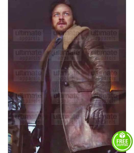 HIS DARK MATERIAL JAMES MCAVOY (LORD ASRIEL) FUR COLLAR LEATHER COAT