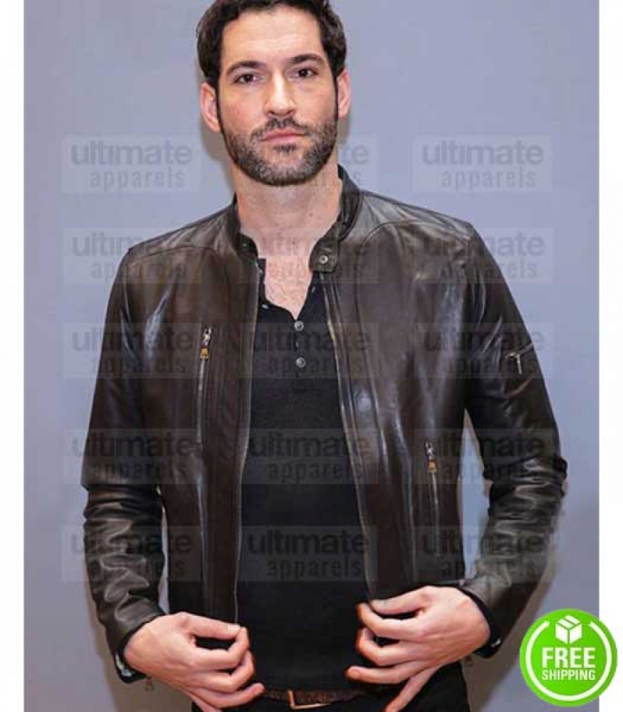 LUCIFER TOM ELLIS (LUCIFER MORNINGSTAR) BROWN LEATHER JACKET