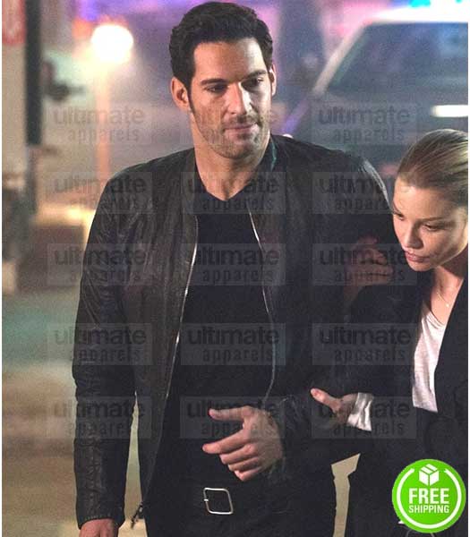 LUCIFER TOM ELLIS (LUCIFER MORNINGSTAR) BLACK LEATHER JACKET