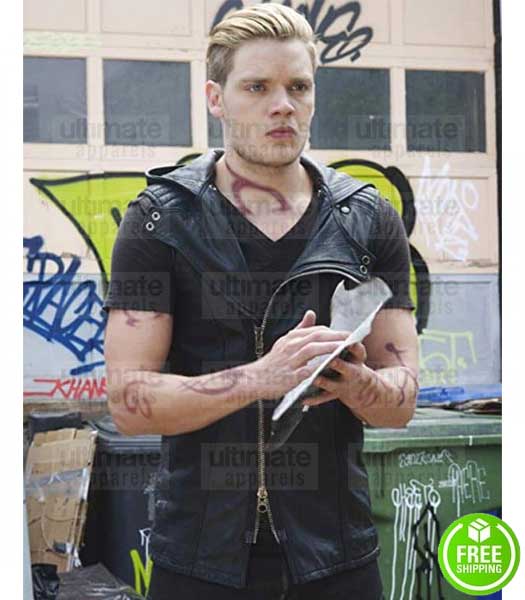 SHADOWHUNTERS DOMINIC SHERWOOD (JACE HERONDALE) BLACK LEATHER VEST