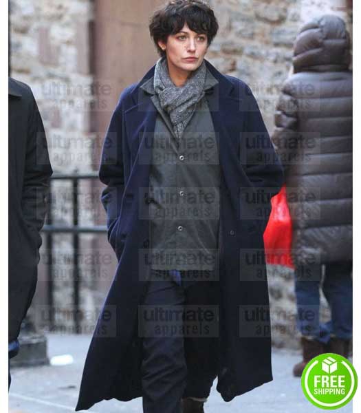 THE RHYTHM SECTION BLAKE LIVELY (STEPHANIE PATRICK) BLUE COTTON TRENCH COAT