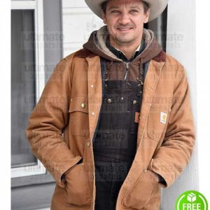 WIND RIVER JEREMY RENNER (CORY LAMBERT) BROWN COTTON JACKET