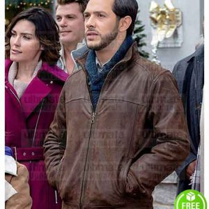 CHRISTMAS IN HOMESTEAD JEFF BRANSON (VINCE HAWKINS) BROWN LEATHER JACKET