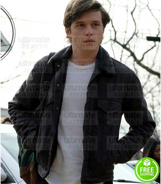 LOVE, SIMON NICK ROBINSON (SIMON) BLACK FUR COLLAR COTTON JACKET