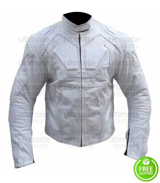 SLIM FIT WHITE MOTORCYCLE LEATHER JACKET