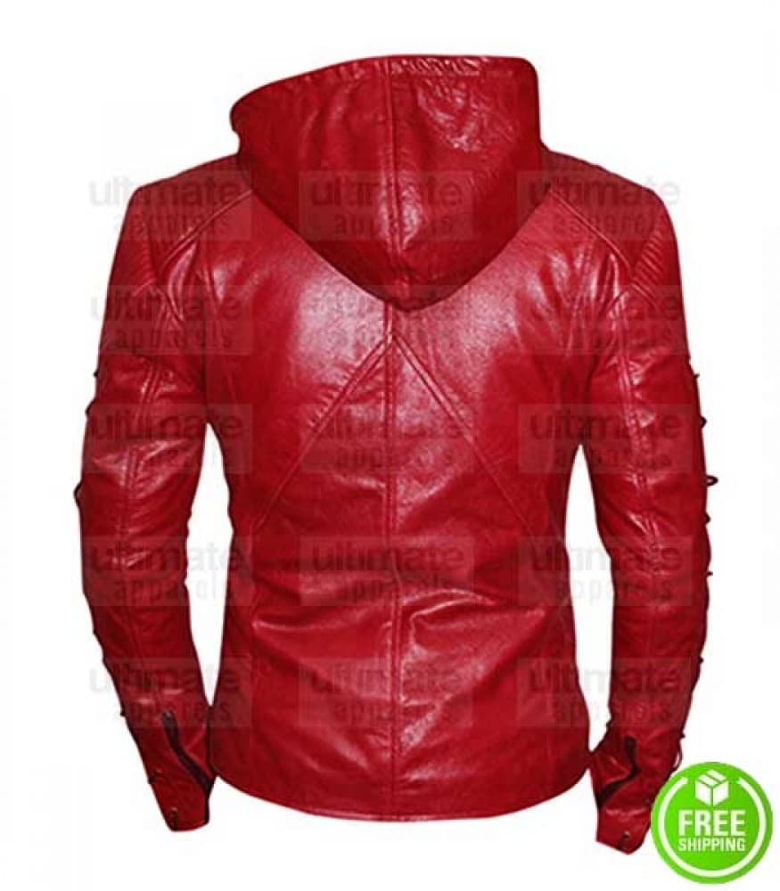Red-Slim-Fit-Hoodod-Jacket