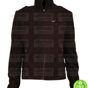 SLIM FIT DARK BROWN SUEDE LEATHER JACKET