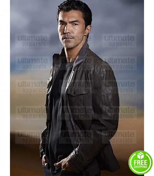 THE EVENT IAN ANTHONY DALE (SIMON LEE) BROWN LEATHER JACKET