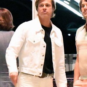 ONCE UPON A TIME IN HOLLYWOOD BRAD PITT (CLIFF BOOTH) WHITE JACKET