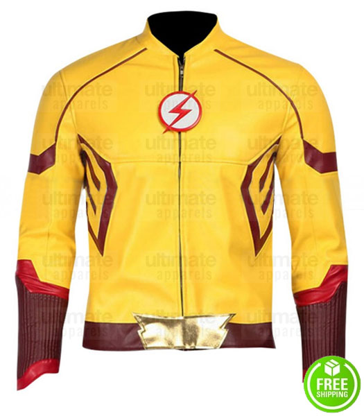 THE FLASH KEIYNAN LONSDALE LEATHER COSTUME JACKET