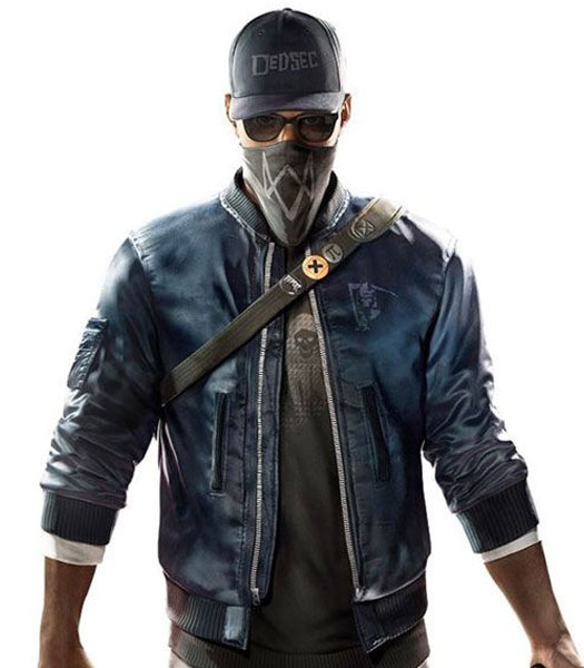 WATCH DOGS 2 MARCUS HOLLOWAY BOMBER LEATHER JACKET