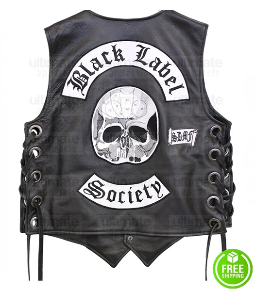 BLACK LABEL SOCIETY BAND BLACK LEATHER VEST