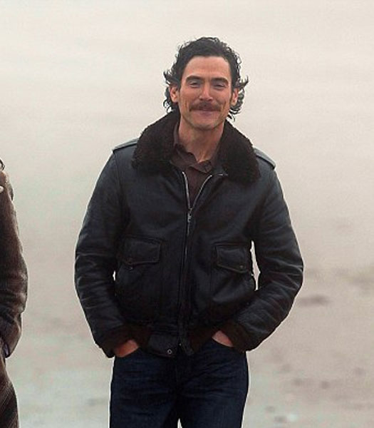 BLOOD TIES BILLY CRUDUP BOMBER FUR COLLAR JACKET