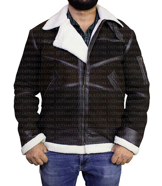 POWER TV SERIES 50 CENT BROWN SHEARLING JACKET