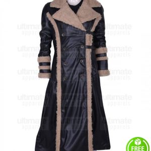 xXx ASIA ARGENTO (YELENA) FUR BLACK LEATHER COAT