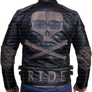 VINTAGE SKULL BONES BLACK DISTRESSED JACKET