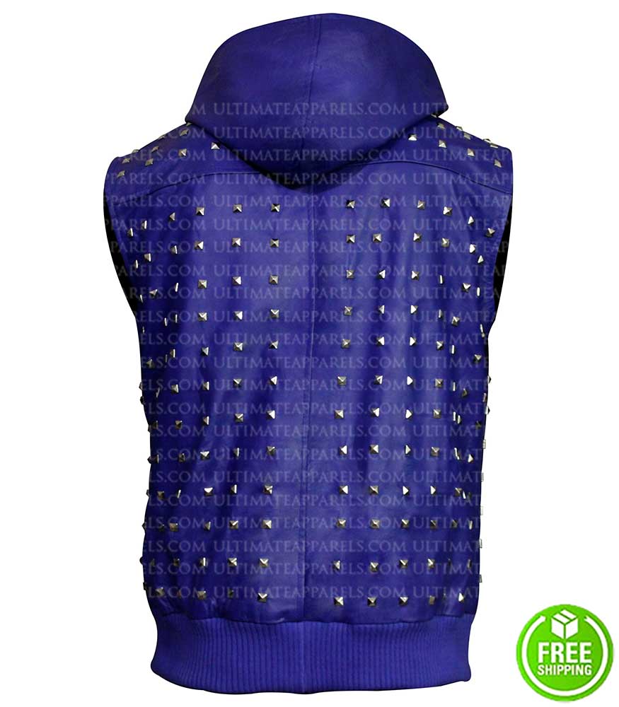 Justin-Bieber-Blue-Studded-Leather-Vests