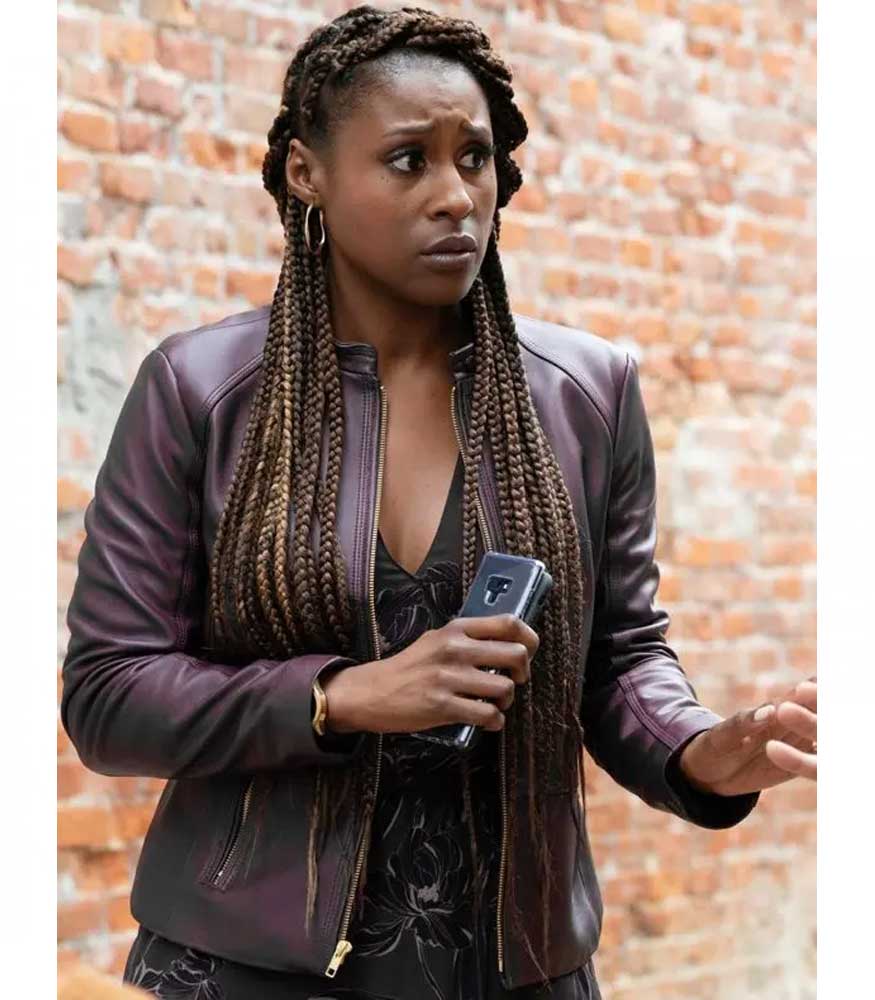 The-Lovebirds-Issa-Rae-Leather-Jacket
