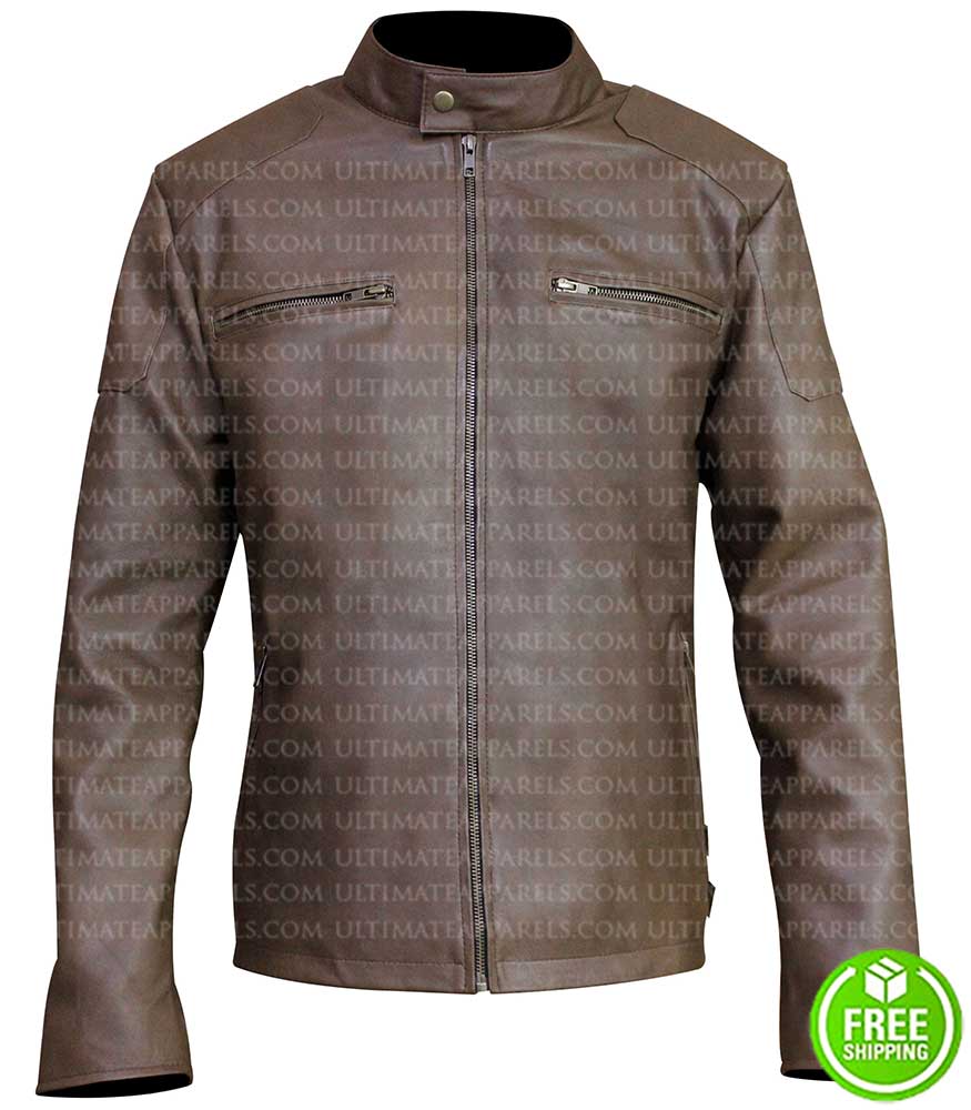 VINTAGE SLIM FIT LIGHT BROWN LEATHER JACKET