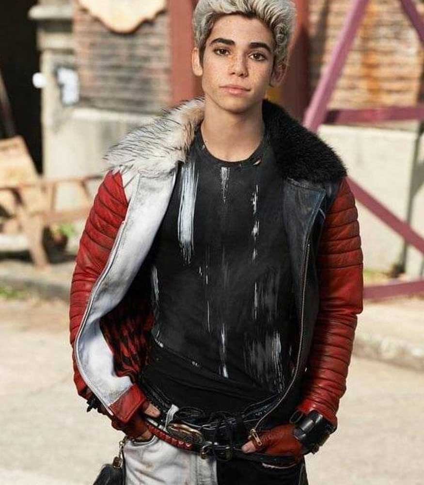 Carlos Descendants Cameron Boyce Shearling Leather Jacket