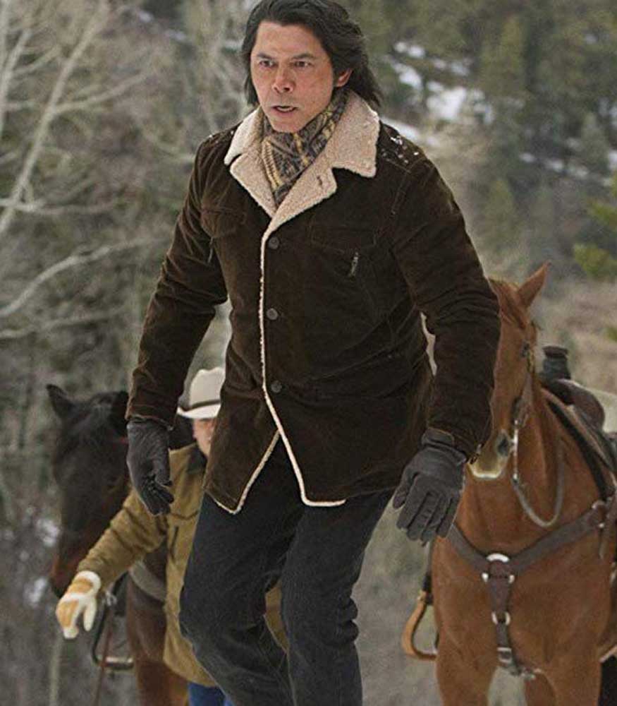 LONGMIRE LOU DIAMOND PHILLIPS BROWN SHEARLING COAT