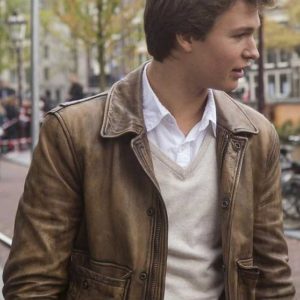 THE FAULT IN OUR STARS ANSEL ELGORT LEATHER JACKET