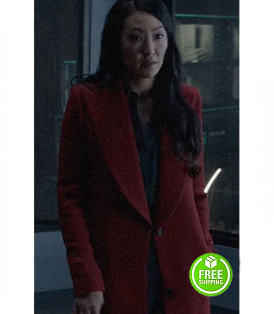 Red-Long-Wool-Coat-worn-by-Catherine-Hamilton-Kane-in-Batwoman-Movie
